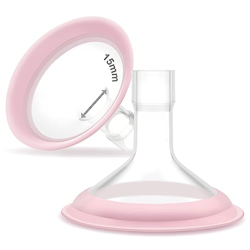 Image of 15mm Maymom MyFit Shields, Pano Series; Compatible with Medela Breast Pump- PersonalFit, Freestyle, Harmony, Maxi, Freestyle Flex Connector; Connect to Maymom Widemouth/Narrow Connector, 2pcs