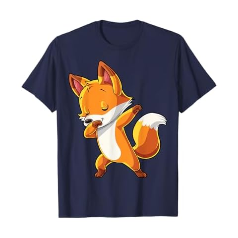 Dabbing Fox Funny Animal Lover Boys Girls Kids Dab Dance T-Shirt Cover