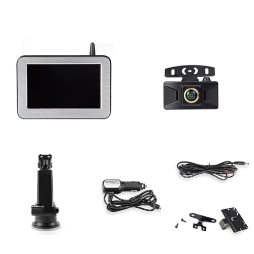 Caméra de recul voiture sans fil avec écran IPS 5 pouces et transmetteur AHD 1080P pour camion