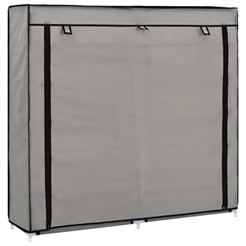 Snsowed Mueble zapatero con funda, Organizador Zapatos, Zapateros Modernos, Zapatero Estrecho, Estanteria Zapatos, Almacenaje Zapatos, de tela gris 115x28x110 cm