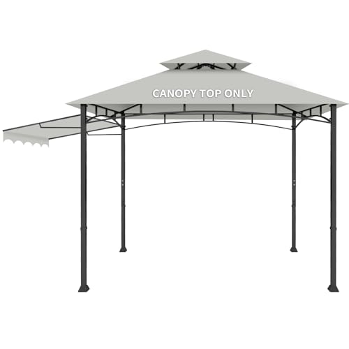 Iheqard Grill Gazebo Replacement Canopy Top Only, 5x11 ft, Gray