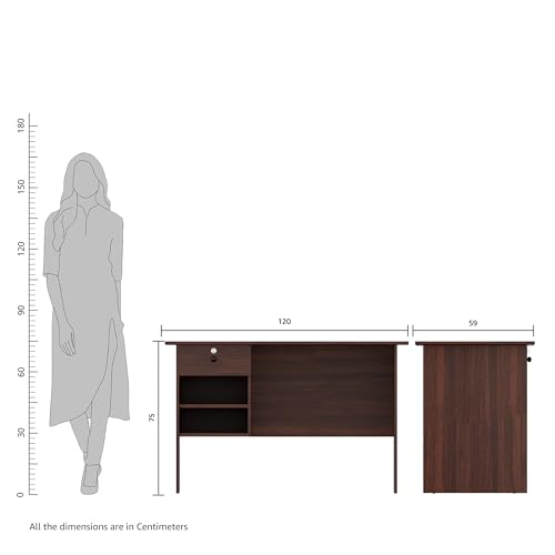 Image of Amazon Brand - Solimo Triumph Engineered Wood Study Table (Wenge Finish)