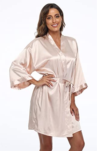 Image of Super Shopping-zone Women's Pure Bride Robes Embroidery Bridesmaid Robes Bridal Party Kimono Robe Wedding Sleepwear
