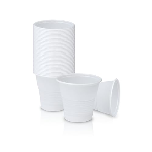 DETERMONDO 500 Bicchierini Caffè Plastica Monouso 80cc Tazzine Bianche Usa e Getta Resistenti Professionali per Espresso Corto Ristretto Ideali per Bar Distributori Automatici Ufficio Casa Feste