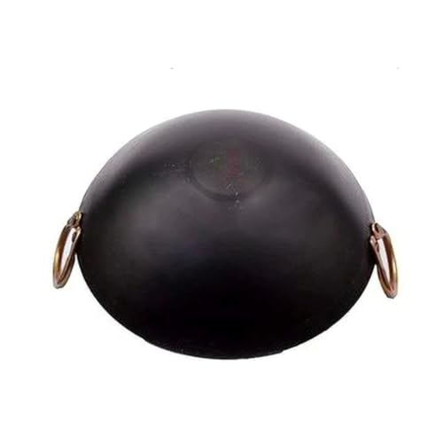 Image of Traditional Heavy Iron Kadai for Deep Frying and Indian Cooking | Pre-Seasoned Iron Kadhai with Strong Handles | Perfect Iron Kadai for Deep Frying Snacks, Curries, Sabzi,Home Kitchen Use