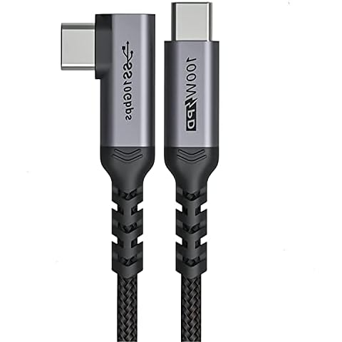 USB C To USB C 3.1 Video Cable 1M,90 Degree Braid cable with 4K UHD Audio 100W PD Fast Charge and Data Syncing At Gen2 10Gbps High Speed for USB C iPad Pro,MacBook Pro,iMac,Surface Pro and More Cover