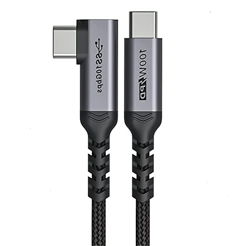 Bjids USB-C auf USB-C 3.1 Videokabel 1M 90Grad Geflechtkabel USB C Kabel mit 4K-UHD-Audio,100W PD schnelles Laden10Gbit/s für USB C,iPad Pro,MacBook Pro,iMac, Surface Pro und mehr