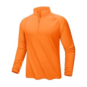KEFITEVD Long Sleeve Shirts for Mens UPF 50+ 1/4 Zip Pullover Shirts Outdoor Cooling Athletic Shirt Swim Summer Rash Guard