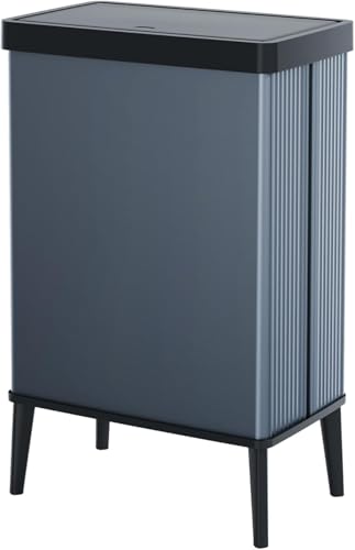 Curver Verto High 54L Mülleimer mit Push Deckel und Füßen, optimal für Küche, einfache Sortierung, schlankes Design, blau, 26,5 x 43,5 x 68,7 cm