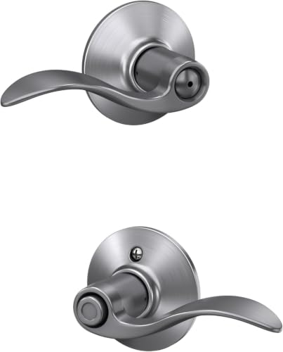 Image of SCHLAGE F40 Acc 626 Accent Door Lever, Bed & Bath Privacy Lock, Satin Chrome (Pack of 8)
