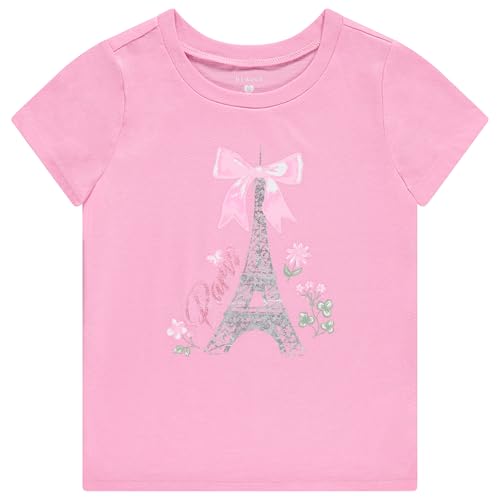 Image of BTween Girls 4 Piece Tops Fashionable Short Sleeve T-Shirt Casual Daily Shirt for Kids Assorted Colors