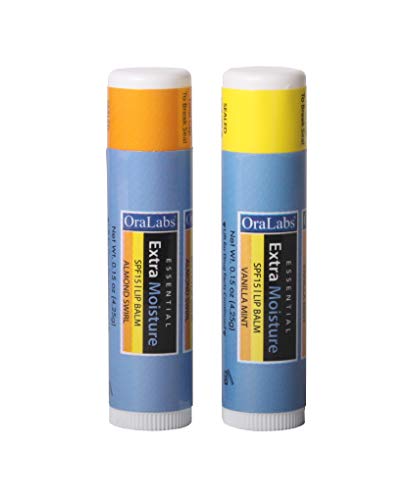 CHAP-ICE Essential Extra Moisture SPF-15 Sunscreen Lip Balm with Display Box, Almond Swirl, Vanilla Mint, 32 Count