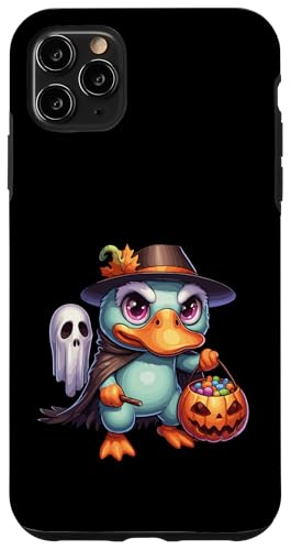 怖いハロウィーン カモノハシ ゴースト 不気味なキャンディバッグ スマホケース iPhone 11 Pro Max 用