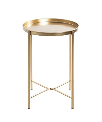 Table d'appoint ronde HAKU dorée pour optimiser les petits salons Art déco - 5