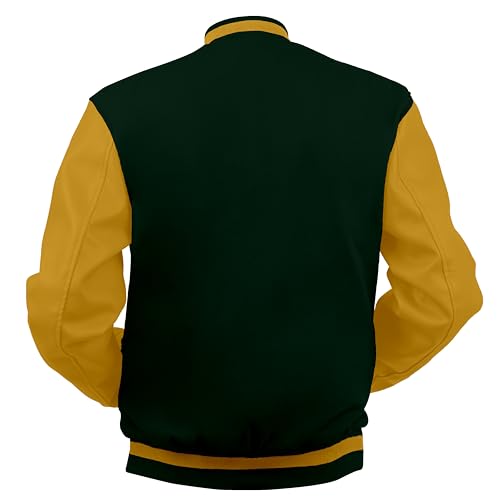Image of Baseball Wool Letterman Varsity Faux Leather Sleeve For Men | Wool Varsity Bomber Jacket