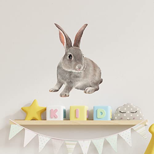 Royolam Rabbit Wall Decal Nursery Gray Bunny Animal Wall Sticker Removable Peel And Stick Waterproof Wall Art Decor Stickers For Kids Baby Classroom Living Room Playing Room Bedroom #TOP1