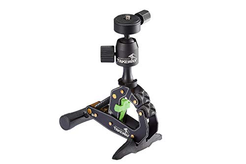 TAKEWAY Clampod DSLR Tripod. Foldable Clamping Stand, Loading 6.6lb, Traveling Light, Quick Release System, 360°Degrees, Mini Mount,Camera Rig, Gopro/Smartphone/Action cam/Flash/DSLR