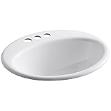 Farmington® Drop-in bathroom sink with 4' centerset faucet holes
