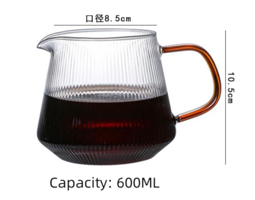 WUWFKUI Clear Glass Range Coffee Server, 20oz Carafe for Pour Over Tea & Coffee Maker
