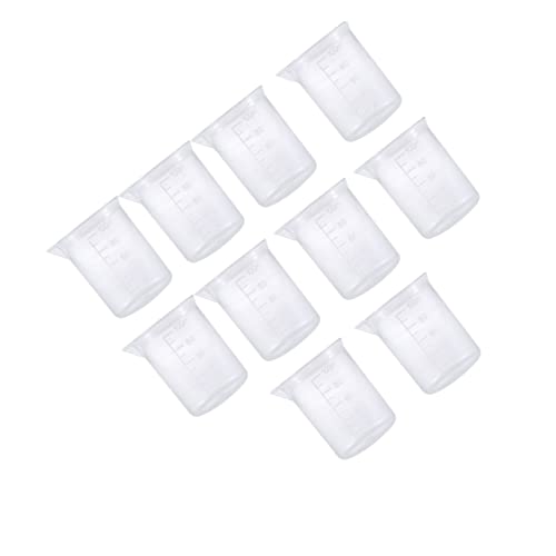 COLLBATH Set of 20 Pp Plastic Measuring Beakers 100ml Graduated Cups Lab Home Use