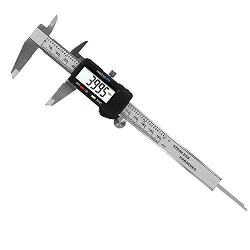 SNE Digital Stainless Steel Caliper, Vernier Caliper, Caliper Measuring Tool with Inch/Millimeter Conversion, Extra Large LCD Screen, 0-6 Inch/0-150 mm, Auto Off Featured Micrometer 2