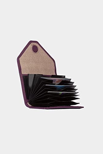 Image of grande 3639 Card Cases, Purple, 4.13*3.15*0.60, Leather Card Holder With Magnetic Closure, Small Women Accordion Wallet