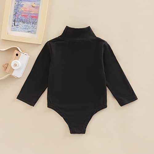 Douhoow Baby Sweatshirt Romper Baby Girl High Neck Sweater Romper Infant Girl Fall Winter Outfits4