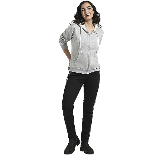 Image of PINACOLADA Women's Zip-Front Hoodie with Angled Open Pockets for Casual Wear | Hooded Neck | Long Sleeve | Zipper Closure | Cotton Sweatshirt Crafted with Comfort Fit for Everyday Wear