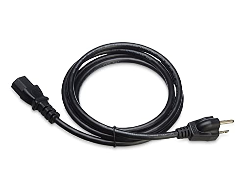 Image of Amazon Basics Universal PC Power Cord Replacement, AC Power Cord for Monitor, Computer, TV, 3 Prong, 18 AWG, 125 Volts, 6 ft, Black, 5-Pack