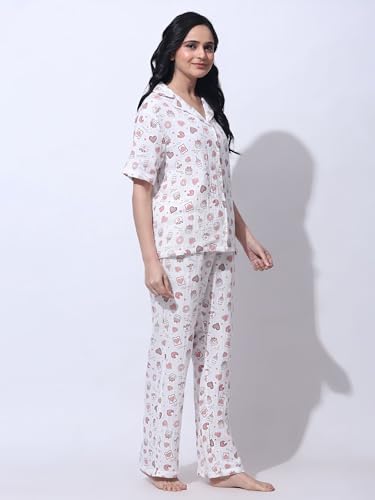 Image of B STORIES Women's Cotton Pyjama Set | Comfort and Relexed Nightsuit for Ladies