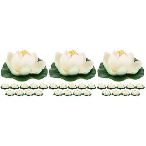 PRETYZOOM 3 Sätze Simulation Lotusblatt Lotus Solar Springbrunnen Pumpe Künstliche Seerosen Wasserbrunnen Outdoor Seerose Für Teiche Solar Teichpumpe Solarbetriebener 10 Stück * 3