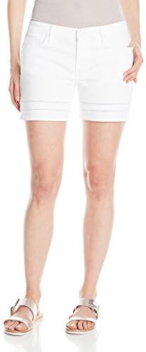 DKNY Jeans Women's Ladder Lace Denim Moto Short 5"-White