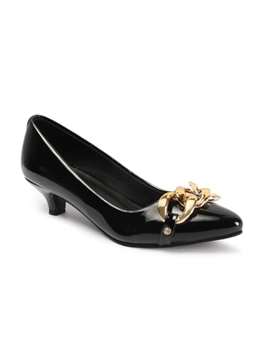 Image of Carlton London Women Stylish Slipon Pump Shoes with Kitten Heels, Pointed Toe