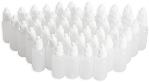 TOPWEL Excellent Quality 50pcs 15ml Empty Eyedrops Plastic Dropper Dropping Bottle Eye Liquid Dropper- Plug Can Removable the Lip Can Be Screwed On