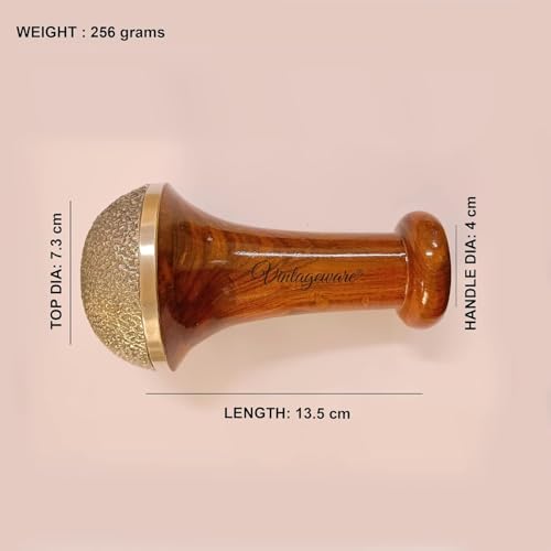 Vintageware® Bronze Kansa Natural Vatki Cup Ayurvedic Detox Foot Massager Relaxation And Deep Cleaning Ancient Indian Technique Ayurvedic Kansa Vatki Foot Massager (KANSA WAND WITH VATKI)