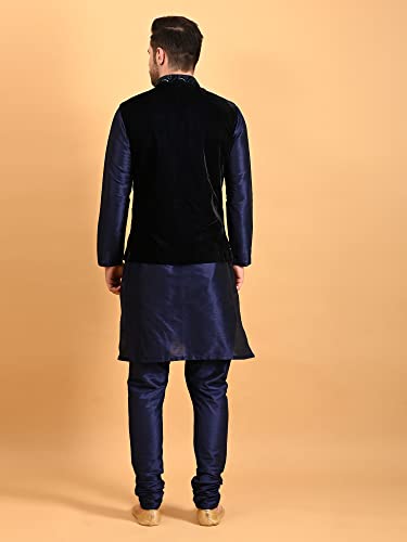 Image of Uri and MacKenzie Men's Silk Blend Kurta Pajama with Designer Ethnic Nehru Jacket /Modi Jacket