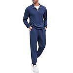 COOFANDY Men's Tracksuit 2 Piece Quarter Zip Sweatsuit Sets Casual Athletic Running Jogging Suits