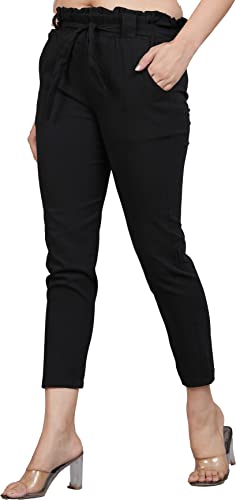 Image of Yash Gallery Women's Regular Fit Mid Rise Lycra Casual Stylish Trousers