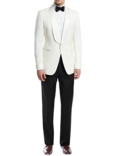 Kromoc Men's 2 Pieces Suit One Button Suit Formal Tuxedo