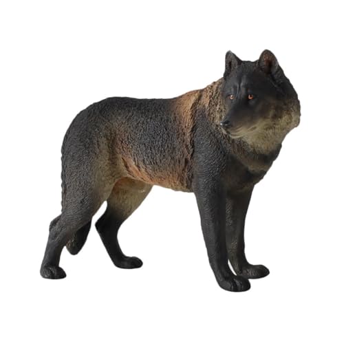 Figurine de loup sauvage réaliste en PVC plein de 550g pour collectionneur