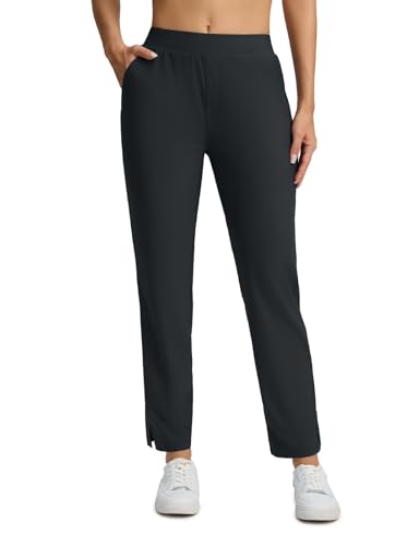 Women's Golf Pants with Pockets Stretch Tapered Travel Pants Lightweight Work Business Black XXL