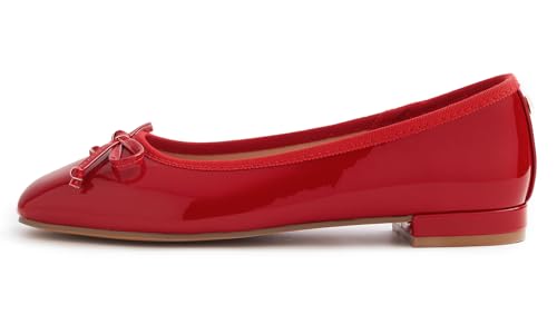 FEVERSOLE Women's Square Toe Low Heel Bow Tie Dress Pump Shoes4