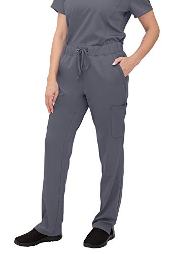 SOULFUL SCRUBS for Women 6 Pocket, Cargo Pant - Stylish Medical Scrub Pant with Midrise Fit for Woman 3500 Caroline- X-Large Pewter - X-Large,Pewter
