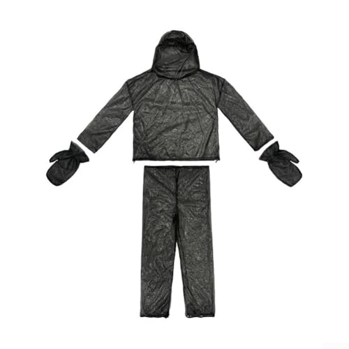 ComfyHarbor Traje de insectos de cuerpo completo de 4 piezas con chaqueta con capucha, pantalones y guantes, malla de poliéster transpirable para prevención de picaduras en campamento al aire libre