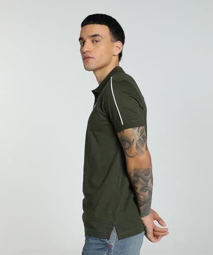 Image of PUMA Cotton Regular Fit Mens Black T-Shirt