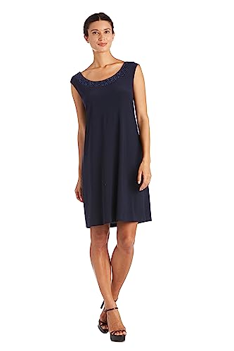 Image of R&M Richards Women's Petite Glitter Trim Jacket Dress