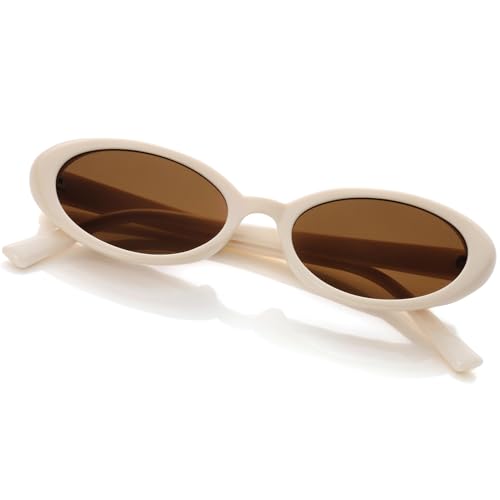 Image of Retro Oval Sunglasses for Women Men 90s Style Vintage Small Sun Glasses UV400 Protection Shades