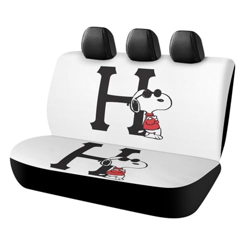 カーシートカバー スヌーピー 車用シートカバー シート保護 後部座席用 おしゃれ 汎用 滑り止め 取付簡単 軽/普通車/SUV