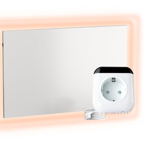VIESTA® Calefacción de pared por infrarrojos con termostato [CONTROL REMOTO+CONTROL WIFI] – Calefacción por infrarrojos para montaje en pared – Carbon Crystal Infrarrojo – (Modelo TH70 WIFI - 300W)