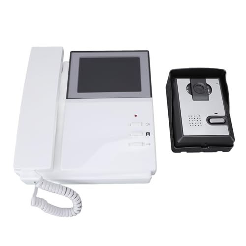 Cryfokt Système de Visiophone, Type de Téléphone Filaire de 4,3 Pouces, Moniteur LCD Transparent, Kits de Sonnette D'Interphone Vidéo Filaire, Interphone de Porte avec Caméra (Prise UE 800W)